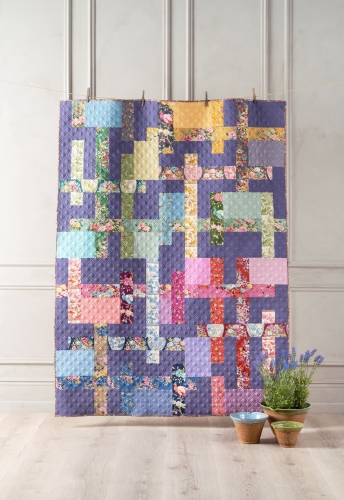 Tilda Patchwork Stoff Baumwolle - Chic Escape Flowervase Grey